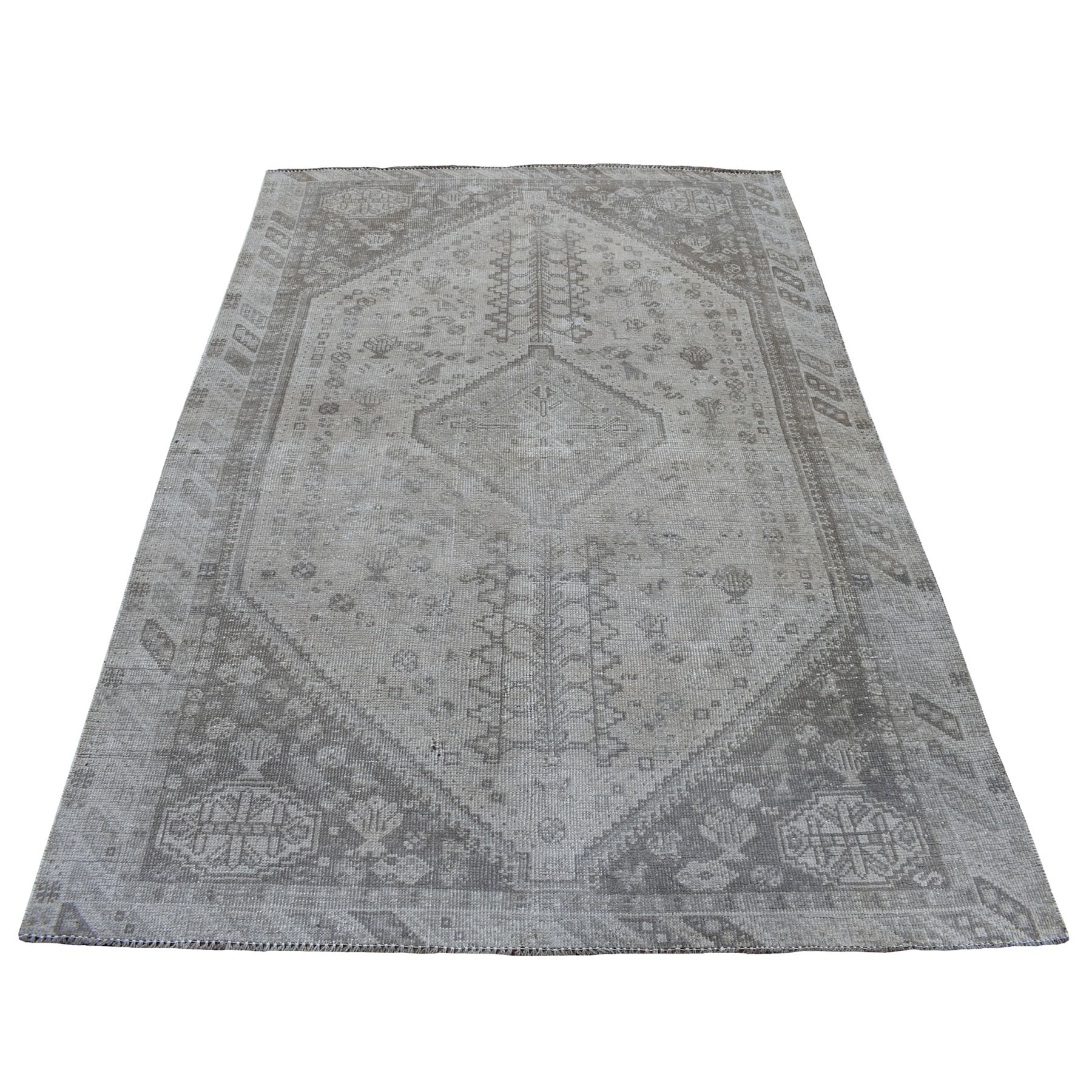 Transitional Wool Hand-Knotted Area Rug 4'10